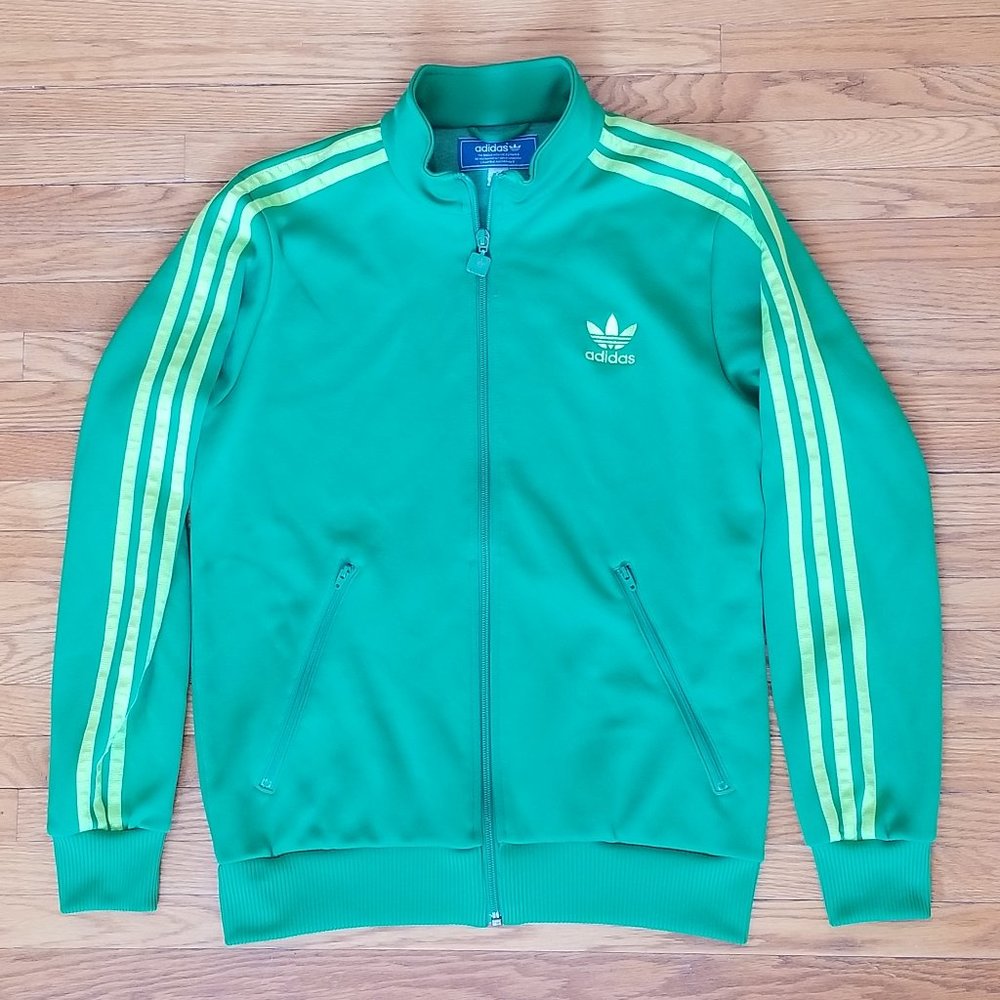Kids Adidas Track Jacket Size Large Green